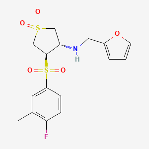 molecular formula C16H18FNO5S2 B7832904 {(3S,4R)-4-[(4-fluoro-3-methylphenyl)sulfonyl]-1,1-dioxidotetrahydro-3-thienyl}(2-furylmethyl)amine 