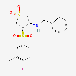 molecular formula C19H22FNO4S2 B7832912 {(3S,4R)-4-[(4-fluoro-3-methylphenyl)sulfonyl]-1,1-dioxidotetrahydro-3-thienyl}(2-methylbenzyl)amine 