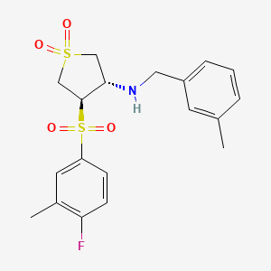 molecular formula C19H22FNO4S2 B7832915 {(3S,4R)-4-[(4-fluoro-3-methylphenyl)sulfonyl]-1,1-dioxidotetrahydro-3-thienyl}(3-methylbenzyl)amine 