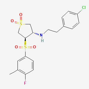 molecular formula C19H21ClFNO4S2 B7832920 [2-(4-chlorophenyl)ethyl]{(3S,4R)-4-[(4-fluoro-3-methylphenyl)sulfonyl]-1,1-dioxidotetrahydro-3-thienyl}amine 