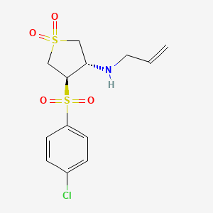 molecular formula C13H16ClNO4S2 B7832957 (3S,4R)-N-allyl-4-[(4-chlorophenyl)sulfonyl]tetrahydrothiophen-3-amine 1,1-dioxide 