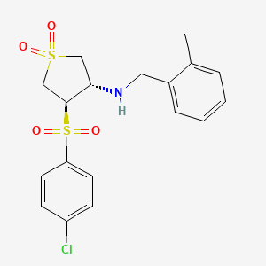 molecular formula C18H20ClNO4S2 B7832974 {(3S,4R)-4-[(4-chlorophenyl)sulfonyl]-1,1-dioxidotetrahydro-3-thienyl}(2-methylbenzyl)amine 