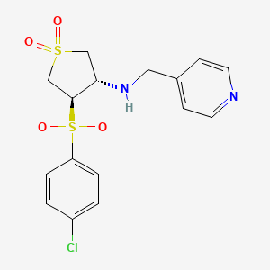 molecular formula C16H17ClN2O4S2 B7832979 {(3S,4R)-4-[(4-chlorophenyl)sulfonyl]-1,1-dioxidotetrahydro-3-thienyl}(pyridin-4-ylmethyl)amine 