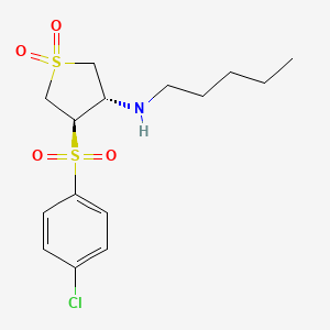 molecular formula C15H22ClNO4S2 B7833008 {(3S,4R)-4-[(4-chlorophenyl)sulfonyl]-1,1-dioxidotetrahydro-3-thienyl}pentylamine 