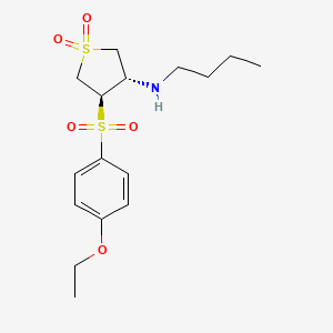 molecular formula C16H25NO5S2 B7833028 (3S,4R)-N-butyl-4-[(4-ethoxyphenyl)sulfonyl]tetrahydrothiophen-3-amine 1,1-dioxide 