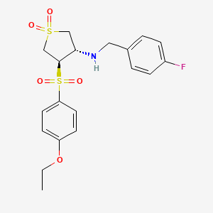 molecular formula C19H22FNO5S2 B7833092 {(3S,4R)-4-[(4-ethoxyphenyl)sulfonyl]-1,1-dioxidotetrahydro-3-thienyl}(4-fluorobenzyl)amine 
