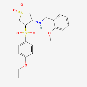 molecular formula C20H25NO6S2 B7833095 {(3S,4R)-4-[(4-ethoxyphenyl)sulfonyl]-1,1-dioxidotetrahydro-3-thienyl}(2-methoxybenzyl)amine 