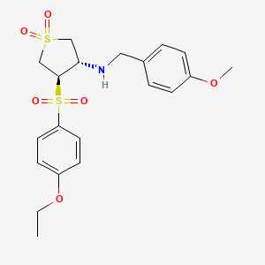 molecular formula C20H25NO6S2 B7833100 {(3S,4R)-4-[(4-ethoxyphenyl)sulfonyl]-1,1-dioxidotetrahydro-3-thienyl}(4-methoxybenzyl)amine 