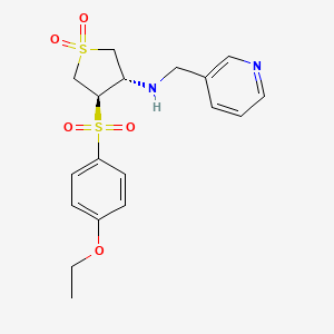 molecular formula C18H22N2O5S2 B7833118 {(3S,4R)-4-[(4-ethoxyphenyl)sulfonyl]-1,1-dioxidotetrahydro-3-thienyl}(pyridin-3-ylmethyl)amine 