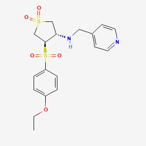 molecular formula C18H22N2O5S2 B7833121 {(3S,4R)-4-[(4-ethoxyphenyl)sulfonyl]-1,1-dioxidotetrahydro-3-thienyl}(pyridin-4-ylmethyl)amine 
