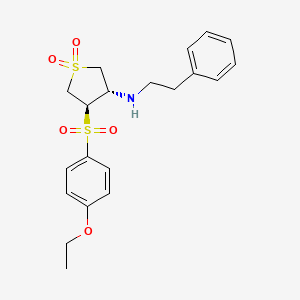 molecular formula C20H25NO5S2 B7833125 {(3S,4R)-4-[(4-ethoxyphenyl)sulfonyl]-1,1-dioxidotetrahydro-3-thienyl}(2-phenylethyl)amine 