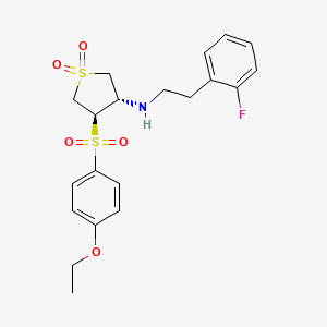 molecular formula C20H24FNO5S2 B7833133 {(3S,4R)-4-[(4-ethoxyphenyl)sulfonyl]-1,1-dioxidotetrahydro-3-thienyl}[2-(2-fluorophenyl)ethyl]amine 