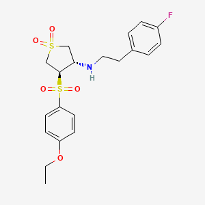molecular formula C20H24FNO5S2 B7833140 {(3S,4R)-4-[(4-ethoxyphenyl)sulfonyl]-1,1-dioxidotetrahydro-3-thienyl}[2-(4-fluorophenyl)ethyl]amine 