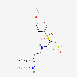 molecular formula C22H26N2O5S2 B7833148 {(3S,4R)-4-[(4-ethoxyphenyl)sulfonyl]-1,1-dioxidotetrahydro-3-thienyl}[2-(1H-indol-3-yl)ethyl]amine 
