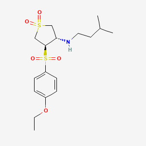 molecular formula C17H27NO5S2 B7833156 {(3S,4R)-4-[(4-ethoxyphenyl)sulfonyl]-1,1-dioxidotetrahydro-3-thienyl}(3-methylbutyl)amine 