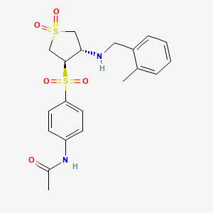 molecular formula C20H24N2O5S2 B7833171 N-[4-({(3R,4S)-4-[(2-methylbenzyl)amino]-1,1-dioxidotetrahydro-3-thienyl}sulfonyl)phenyl]acetamide 