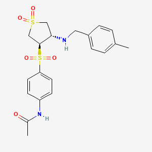 molecular formula C20H24N2O5S2 B7833174 N-[4-({(3R,4S)-4-[(4-methylbenzyl)amino]-1,1-dioxidotetrahydro-3-thienyl}sulfonyl)phenyl]acetamide 
