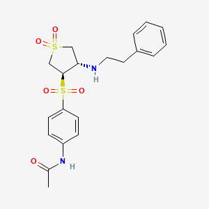 N-[4-({(3R,4S)-1,1-dioxido-4-[(2-phenylethyl)amino]tetrahydro-3-thienyl}sulfonyl)phenyl]acetamide