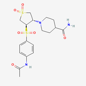 1-[(3S4R)-4-(4-ACETAMIDOBENZENESULFONYL)-11-DIOXO-1LAMBDA6-THIOLAN-3-YL]PIPERIDINE-4-CARBOXAMIDE