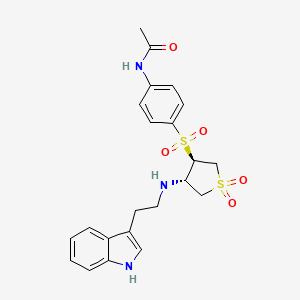 N-{4-[((3R,4S)-4-{[2-(1H-indol-3-yl)ethyl]amino}-1,1-dioxidotetrahydro-3-thienyl)sulfonyl]phenyl}acetamide