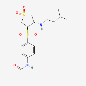 molecular formula C17H26N2O5S2 B7833221 N-[4-({(3R,4S)-4-[(3-methylbutyl)amino]-1,1-dioxidotetrahydro-3-thienyl}sulfonyl)phenyl]acetamide 