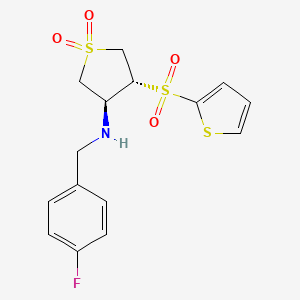 molecular formula C15H16FNO4S3 B7833235 [(3S,4R)-1,1-dioxido-4-(2-thienylsulfonyl)tetrahydro-3-thienyl](4-fluorobenzyl)amine 