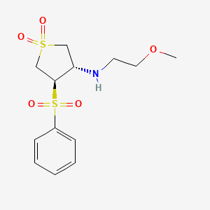 molecular formula C13H19NO5S2 B7833251 [(3S,4R)-1,1-dioxido-4-(phenylsulfonyl)tetrahydro-3-thienyl](2-methoxyethyl)amine 