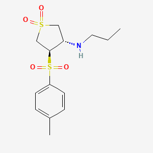 molecular formula C14H21NO4S2 B7833279 {(3S,4R)-4-[(4-methylphenyl)sulfonyl]-1,1-dioxidotetrahydro-3-thienyl}propylamine 