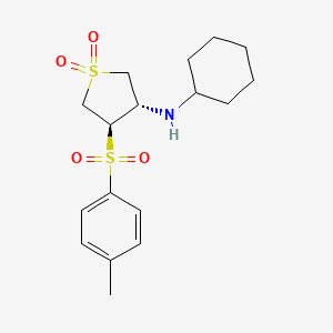molecular formula C17H25NO4S2 B7833289 (3S,4R)-N-cyclohexyl-4-[(4-methylphenyl)sulfonyl]tetrahydrothiophen-3-amine 1,1-dioxide 