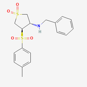 molecular formula C18H21NO4S2 B7833320 (3S,4R)-N-benzyl-4-[(4-methylphenyl)sulfonyl]tetrahydrothiophen-3-amine 1,1-dioxide 