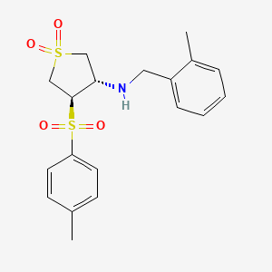 molecular formula C19H23NO4S2 B7833323 (2-methylbenzyl){(3S,4R)-4-[(4-methylphenyl)sulfonyl]-1,1-dioxidotetrahydro-3-thienyl}amine 
