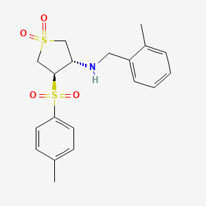 molecular formula C19H23NO4S2 B7833323 (3R4S)-3-(4-METHYLBENZENESULFONYL)-4-{[(2-METHYLPHENYL)METHYL]AMINO}-1LAMBDA6-THIOLANE-11-DIONE 