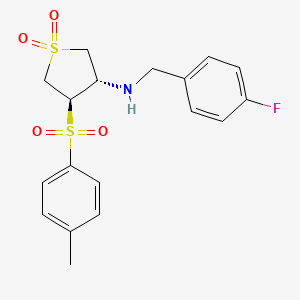 molecular formula C18H20FNO4S2 B7833338 (3S,4R)-N-(4-fluorobenzyl)-4-[(4-methylphenyl)sulfonyl]tetrahydrothiophen-3-amine 1,1-dioxide 