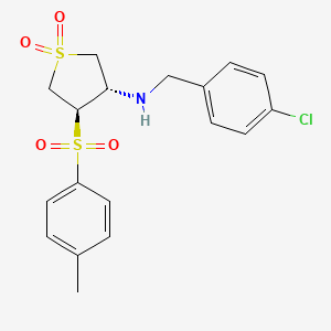 molecular formula C18H20ClNO4S2 B7833346 (3S,4R)-N-(4-chlorobenzyl)-4-[(4-methylphenyl)sulfonyl]tetrahydrothiophen-3-amine 1,1-dioxide 