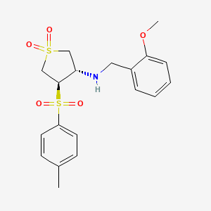 molecular formula C19H23NO5S2 B7833348 (2-methoxybenzyl){(3S,4R)-4-[(4-methylphenyl)sulfonyl]-1,1-dioxidotetrahydro-3-thienyl}amine 