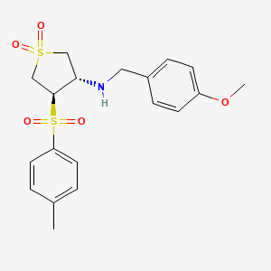 molecular formula C19H23NO5S2 B7833355 (3S,4R)-N-(4-methoxybenzyl)-4-[(4-methylphenyl)sulfonyl]tetrahydrothiophen-3-amine 1,1-dioxide 