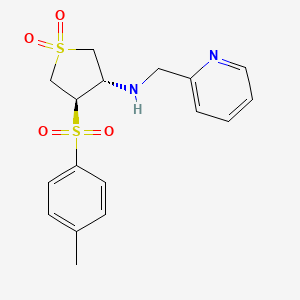 molecular formula C17H20N2O4S2 B7833363 {(3S,4R)-4-[(4-methylphenyl)sulfonyl]-1,1-dioxidotetrahydro-3-thienyl}(pyridin-2-ylmethyl)amine 