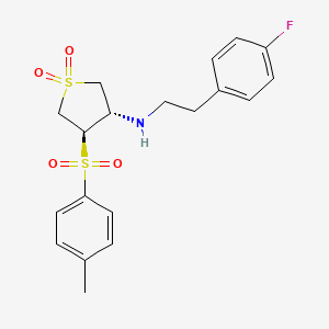 molecular formula C19H22FNO4S2 B7833377 [2-(4-fluorophenyl)ethyl]{(3S,4R)-4-[(4-methylphenyl)sulfonyl]-1,1-dioxidotetrahydro-3-thienyl}amine 