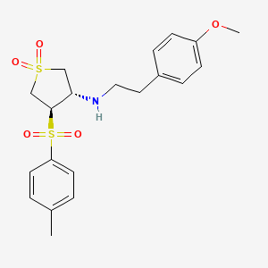 molecular formula C20H25NO5S2 B7833386 [2-(4-methoxyphenyl)ethyl]{(3S,4R)-4-[(4-methylphenyl)sulfonyl]-1,1-dioxidotetrahydro-3-thienyl}amine 