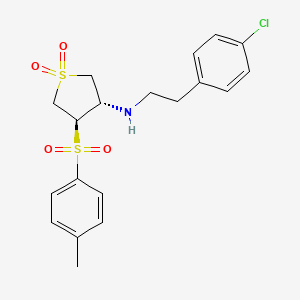 [2-(4-chlorophenyl)ethyl]{(3S,4R)-4-[(4-methylphenyl)sulfonyl]-1,1-dioxidotetrahydro-3-thienyl}amine