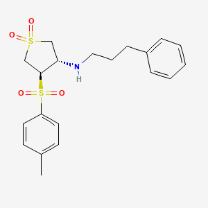 molecular formula C20H25NO4S2 B7833394 {(3S,4R)-4-[(4-methylphenyl)sulfonyl]-1,1-dioxidotetrahydro-3-thienyl}(3-phenylpropyl)amine 