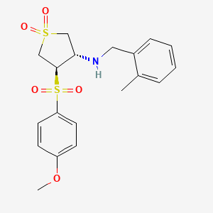 molecular formula C19H23NO5S2 B7833399 {(3S,4R)-4-[(4-methoxyphenyl)sulfonyl]-1,1-dioxidotetrahydro-3-thienyl}(2-methylbenzyl)amine 