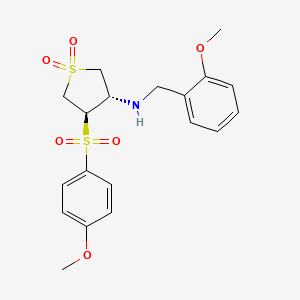 molecular formula C19H23NO6S2 B7833406 (2-methoxybenzyl){(3S,4R)-4-[(4-methoxyphenyl)sulfonyl]-1,1-dioxidotetrahydro-3-thienyl}amine 
