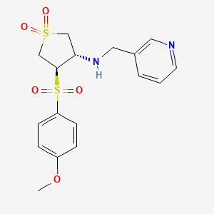 {(3S,4R)-4-[(4-methoxyphenyl)sulfonyl]-1,1-dioxidotetrahydro-3-thienyl}(pyridin-3-ylmethyl)amine