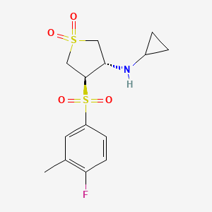 molecular formula C14H18FNO4S2 B7833428 (3S,4R)-N-cyclopropyl-4-[(4-fluoro-3-methylphenyl)sulfonyl]tetrahydrothiophen-3-amine 1,1-dioxide 