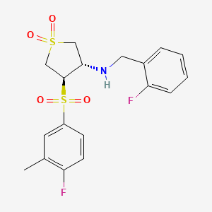 molecular formula C18H19F2NO4S2 B7833429 (2-fluorobenzyl){(3S,4R)-4-[(4-fluoro-3-methylphenyl)sulfonyl]-1,1-dioxidotetrahydro-3-thienyl}amine 