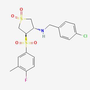 molecular formula C18H19ClFNO4S2 B7833440 (3S,4R)-N-(4-chlorobenzyl)-4-[(4-fluoro-3-methylphenyl)sulfonyl]tetrahydrothiophen-3-amine 1,1-dioxide 