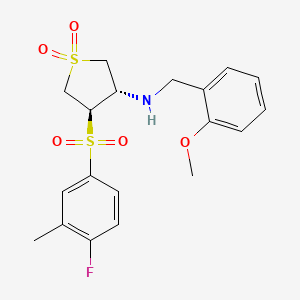 molecular formula C19H22FNO5S2 B7833448 {(3S,4R)-4-[(4-fluoro-3-methylphenyl)sulfonyl]-1,1-dioxidotetrahydro-3-thienyl}(2-methoxybenzyl)amine 