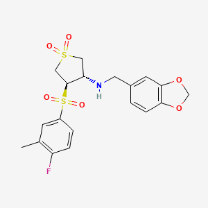 molecular formula C19H20FNO6S2 B7833453 (1,3-benzodioxol-5-ylmethyl){(3S,4R)-4-[(4-fluoro-3-methylphenyl)sulfonyl]-1,1-dioxidotetrahydro-3-thienyl}amine 