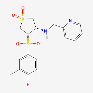 molecular formula C17H19FN2O4S2 B7833460 {(3S,4R)-4-[(4-fluoro-3-methylphenyl)sulfonyl]-1,1-dioxidotetrahydro-3-thienyl}(pyridin-2-ylmethyl)amine 